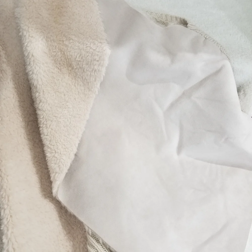 Chelsea & Theodore Faux Suede Knit Sherpa Shrug - Picture 4 of 6